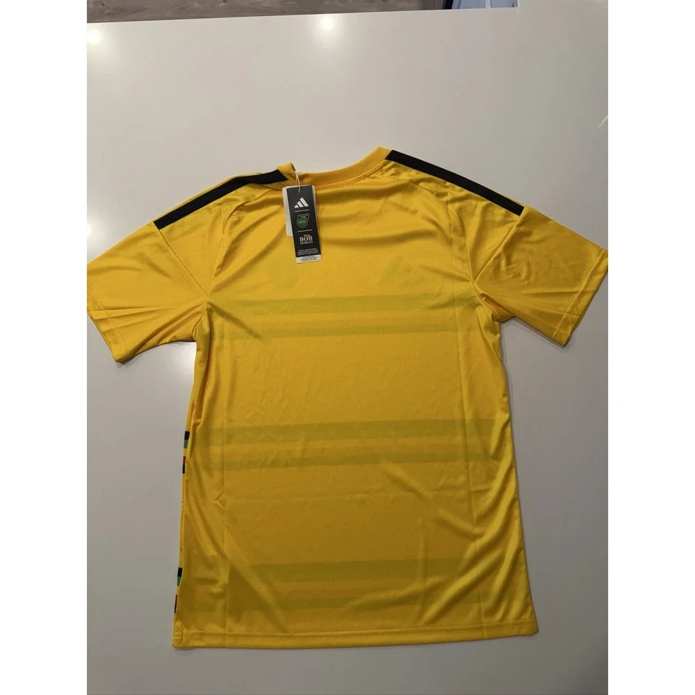 adidas Jamaica JFF Bob Marley Soccer Jersey KB3386 Mens M Yellow Slim Fit NEW